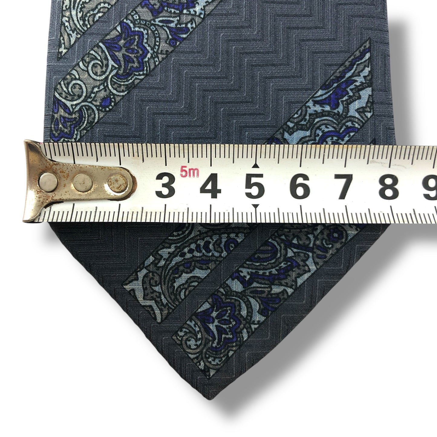 【7559】良品！ミラショーン　ネクタイ　グレーブルー系