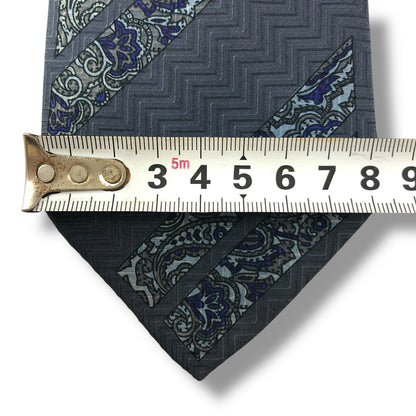 【7559】良品！ミラショーン　ネクタイ　グレーブルー系