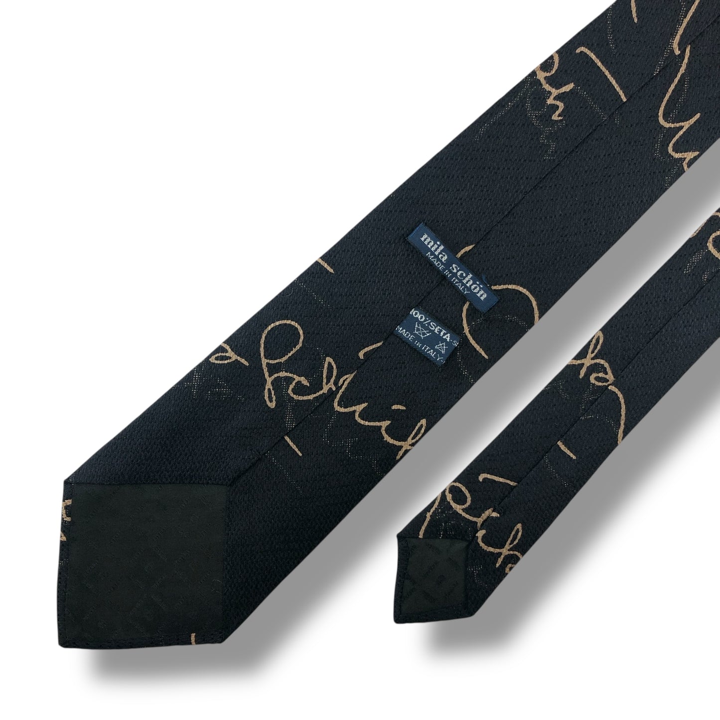 【7560】美品！ミラショーン　ネクタイ　ブラック系