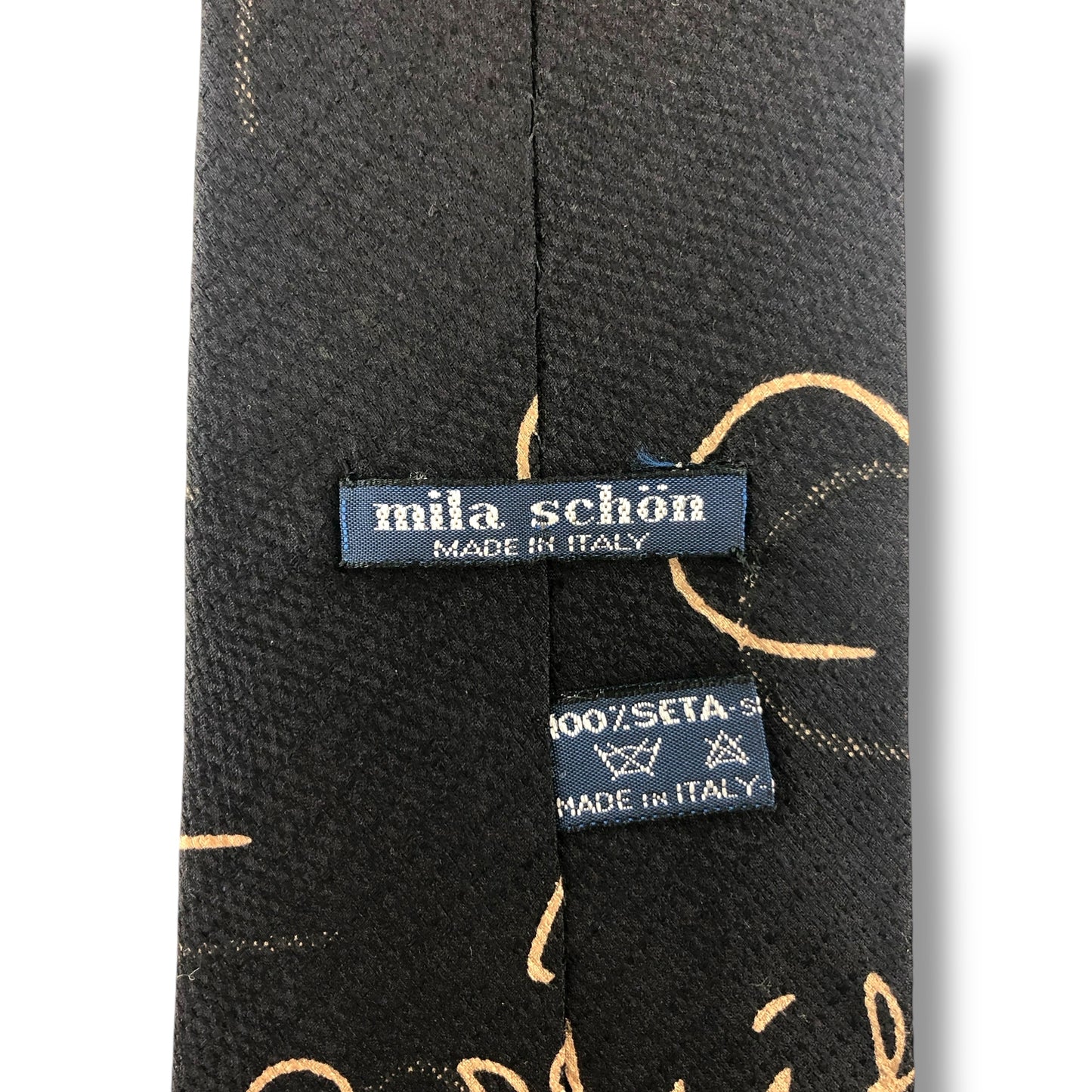 【7560】美品！ミラショーン　ネクタイ　ブラック系