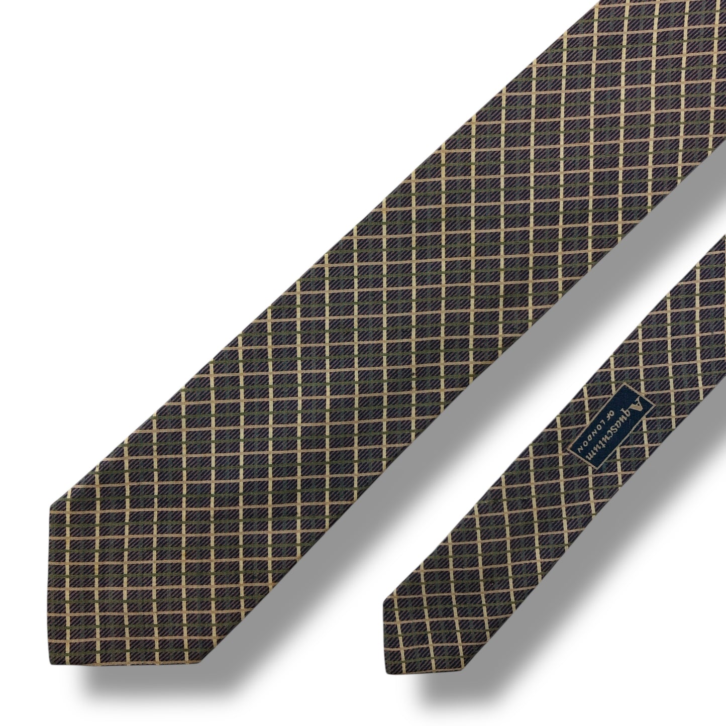 【7561】良品！アクアスキュータム　ネクタイ　ピンク系