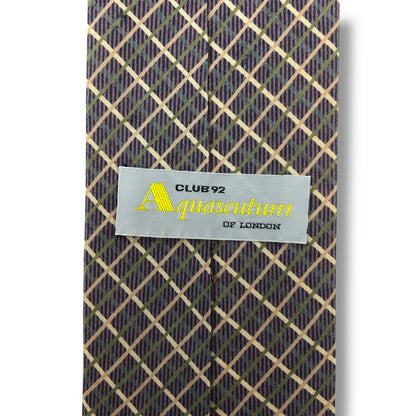 【7561】良品！アクアスキュータム　ネクタイ　ピンク系