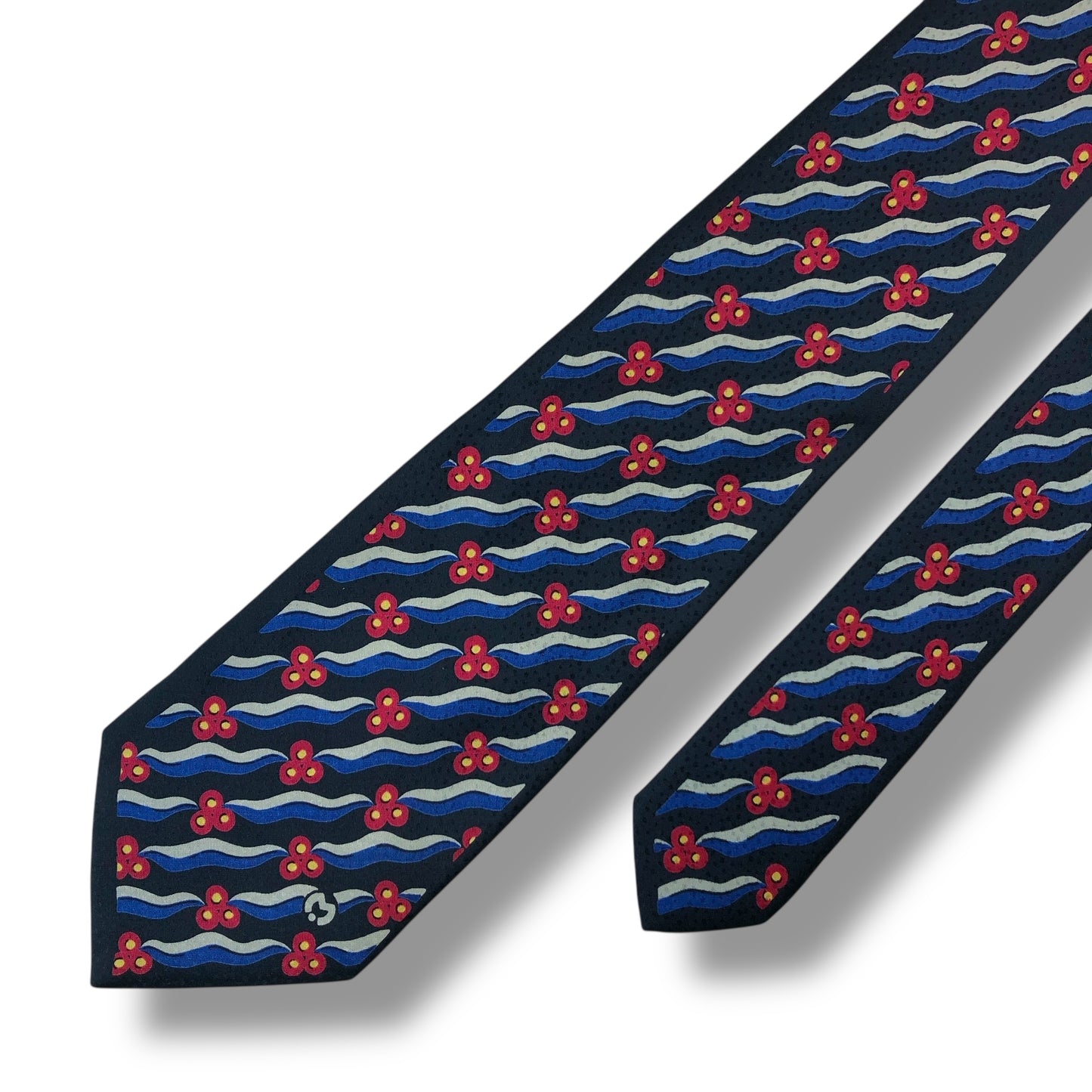 【7562】良品！ミラショーン　ネクタイ　ネイビー系