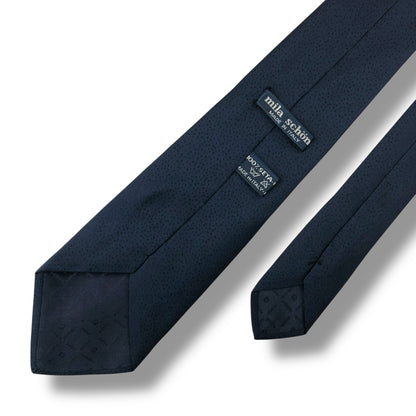 【7562】良品！ミラショーン　ネクタイ　ネイビー系
