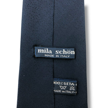 【7562】良品！ミラショーン　ネクタイ　ネイビー系