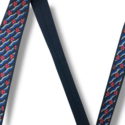 【7562】良品！ミラショーン　ネクタイ　ネイビー系