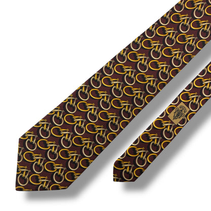 【7563】良品！グッチ　ネクタイ　ボルドー系