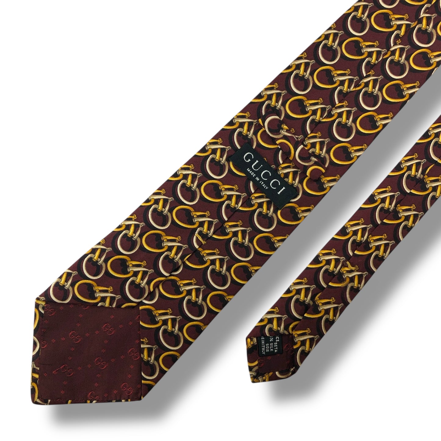 【7563】良品！グッチ　ネクタイ　ボルドー系