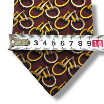 【7563】良品！グッチ　ネクタイ　ボルドー系