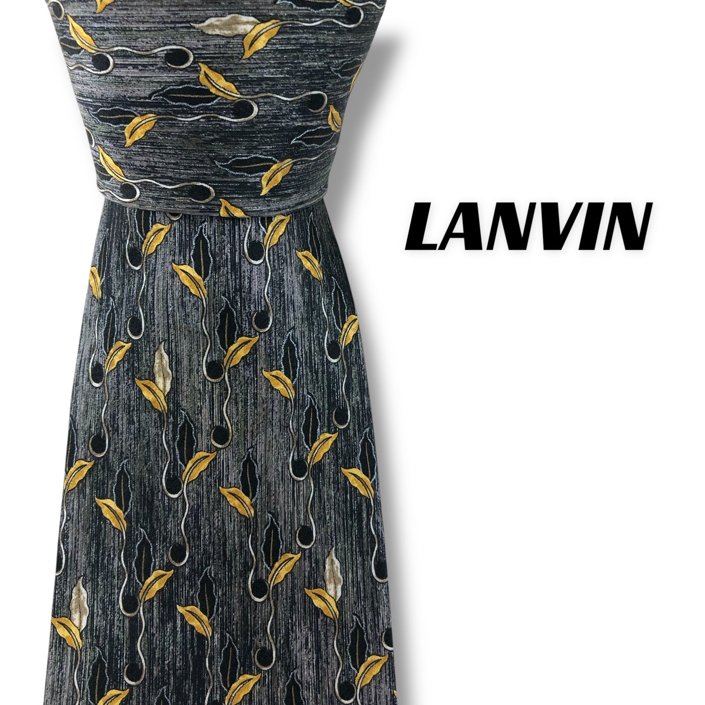 【7564】美品！ランバン　ネクタイ　グレー系