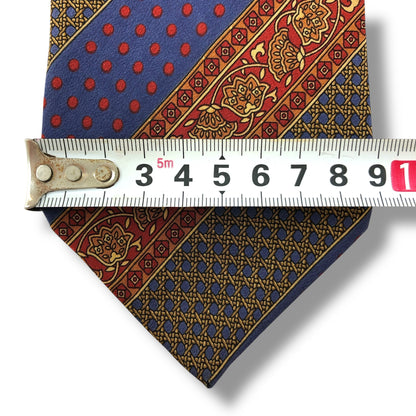 【7566】美品ー良品！クリスチャンディオール　ネクタイ　ブルー系　レッド系