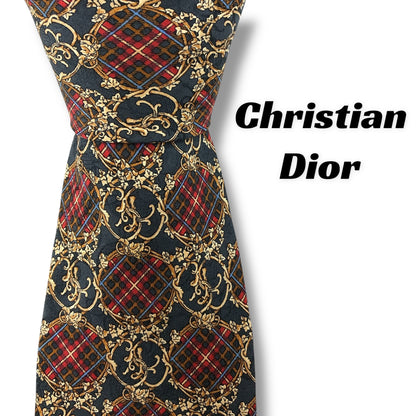【7568】良品！クリスチャンディオール　ネクタイ　ネイビー系