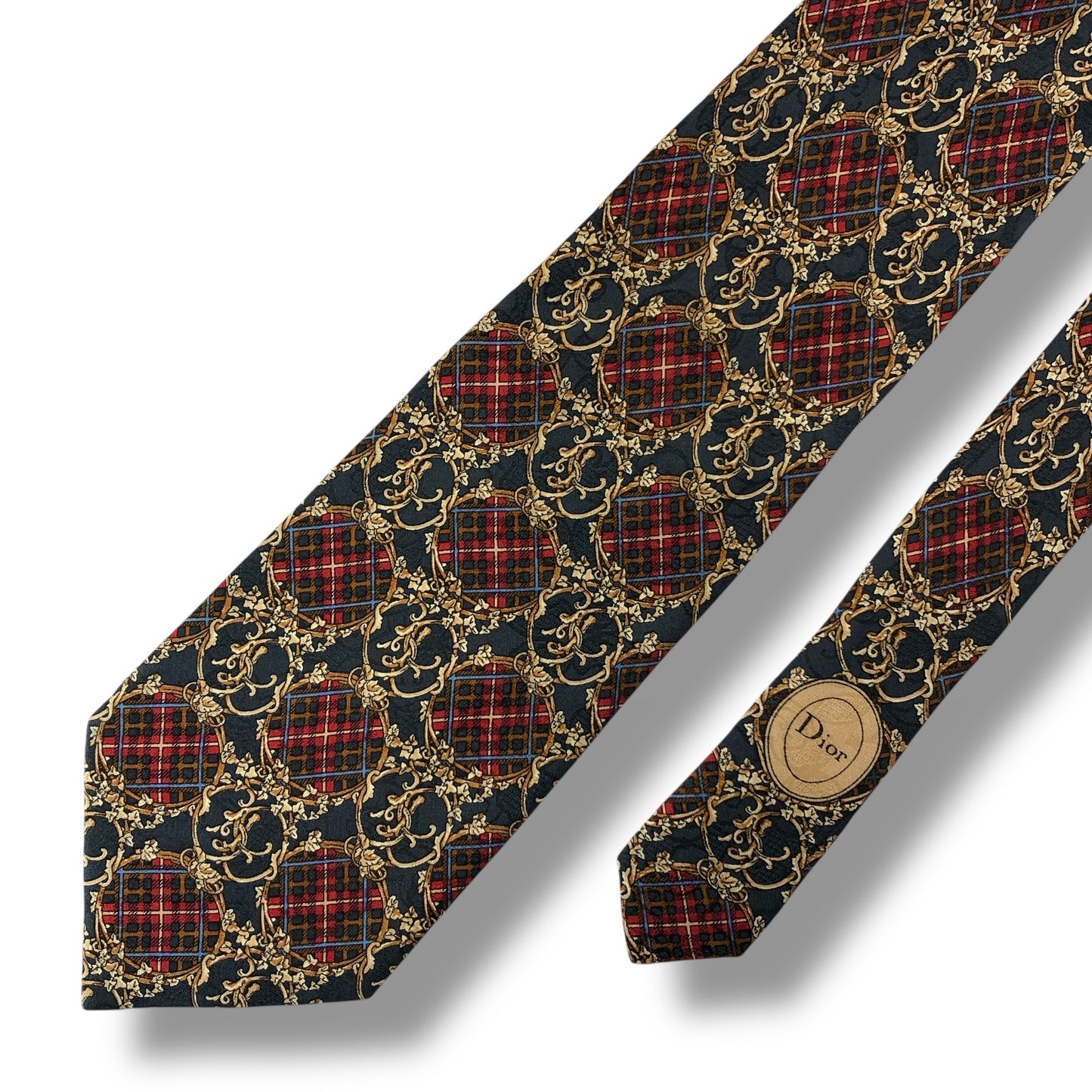 【7568】良品！クリスチャンディオール　ネクタイ　ネイビー系