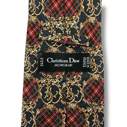 【7568】良品！クリスチャンディオール　ネクタイ　ネイビー系