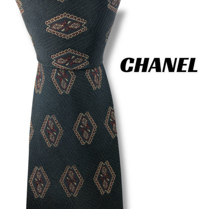 【7569】良品！シャネル　ネクタイ　ブラック系