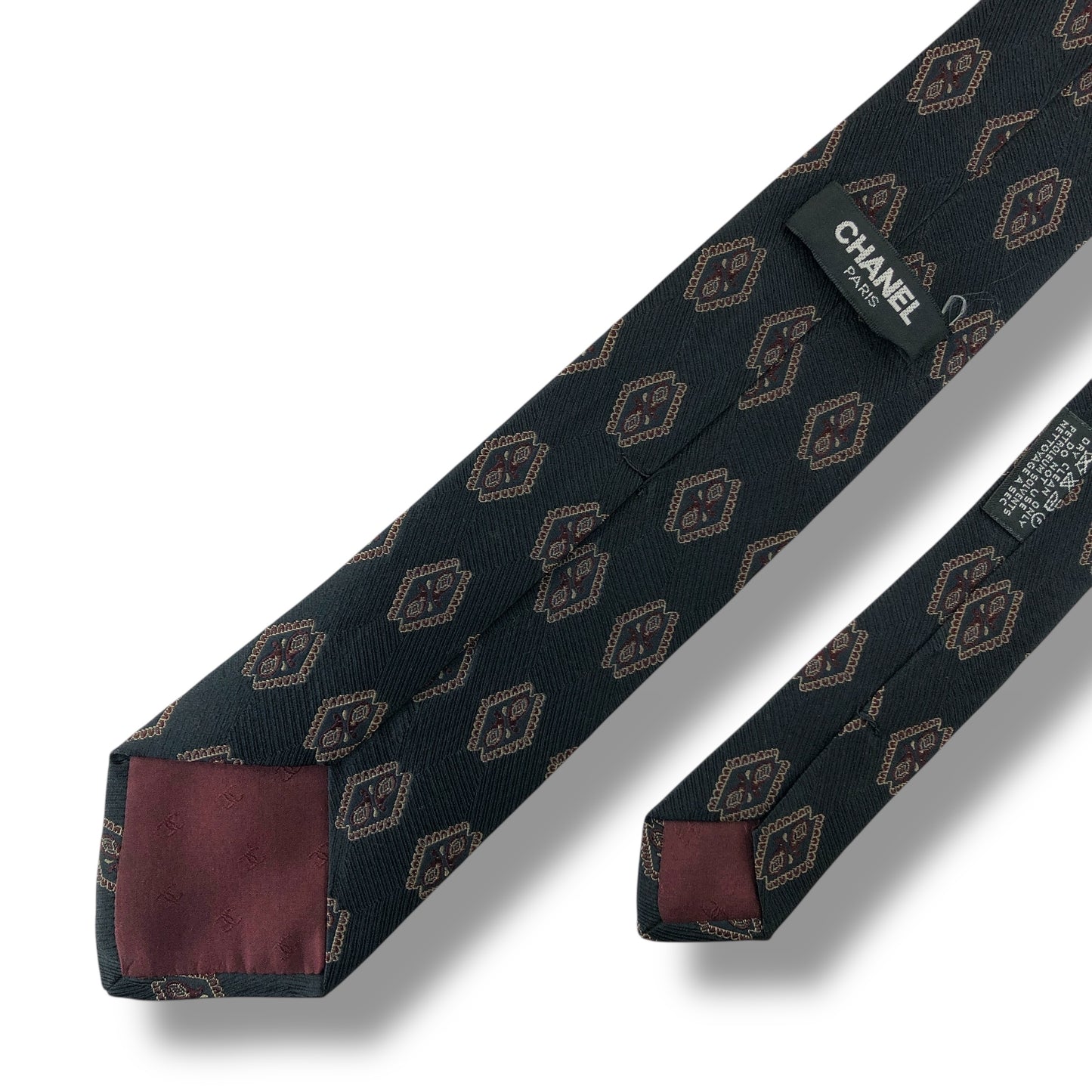 【7569】良品！シャネル　ネクタイ　ブラック系