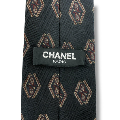 【7569】良品！シャネル　ネクタイ　ブラック系
