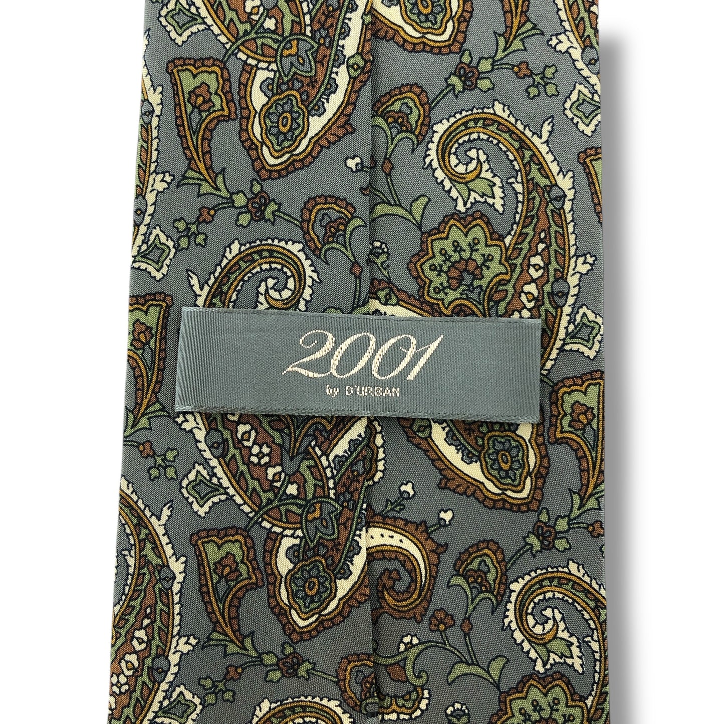 【7570】美品！ダーバン　ネクタイ　グリーン×グレー系