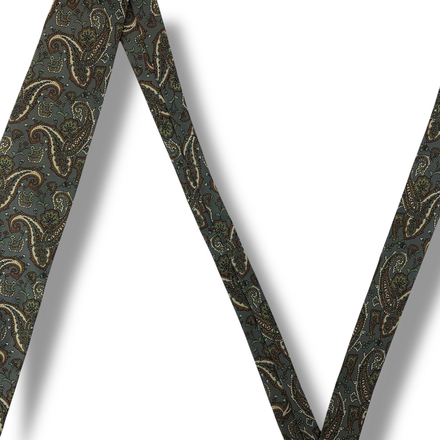 【7570】美品！ダーバン　ネクタイ　グリーン×グレー系