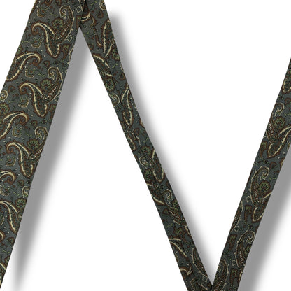 【7570】美品！ダーバン　ネクタイ　グリーン×グレー系