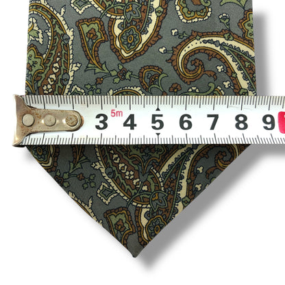 【7570】美品！ダーバン　ネクタイ　グリーン×グレー系