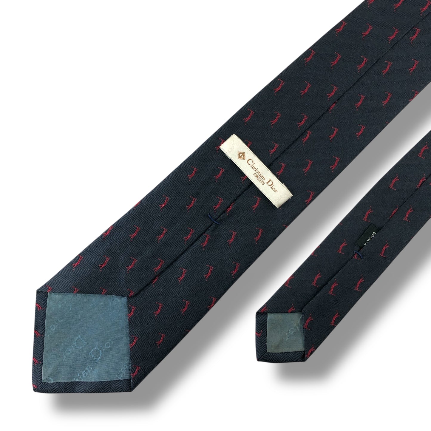 【7571】良品！ディオール　ネクタイ　ネイビー系　ゴルフ柄