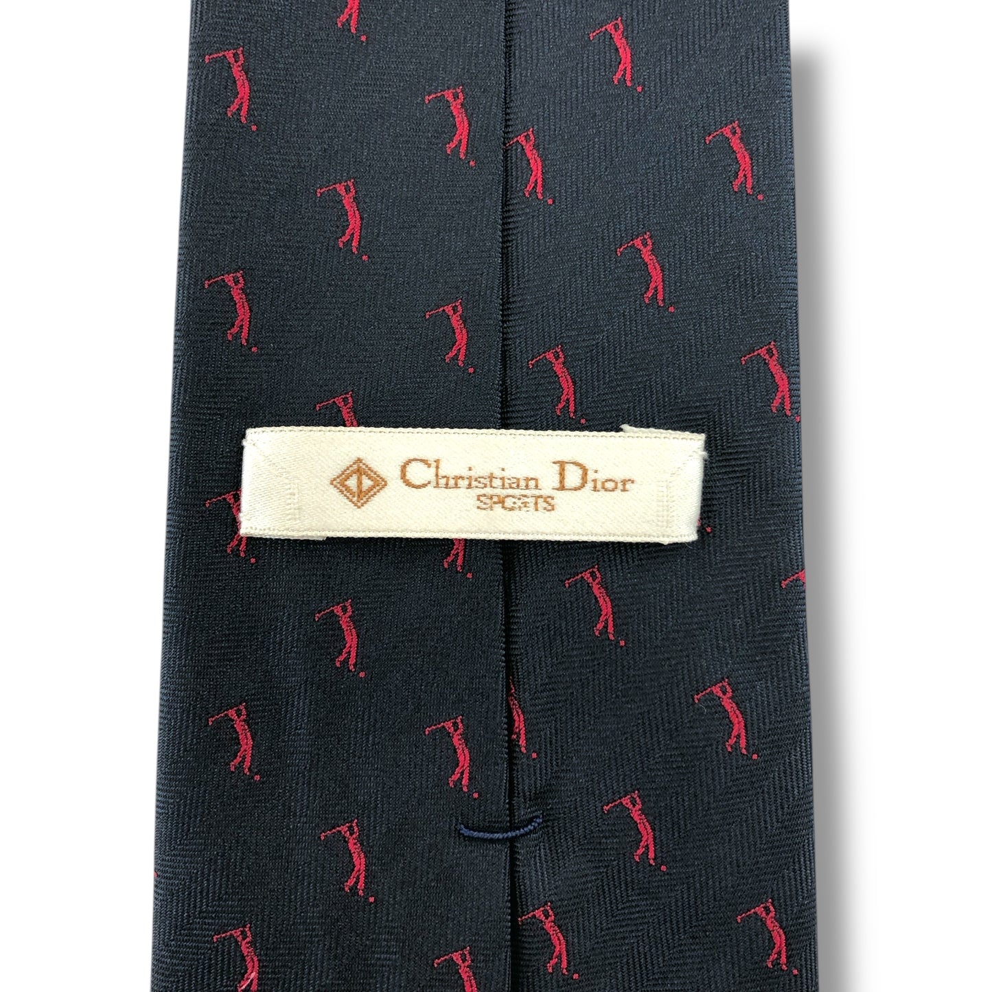 【7571】良品！ディオール　ネクタイ　ネイビー系　ゴルフ柄