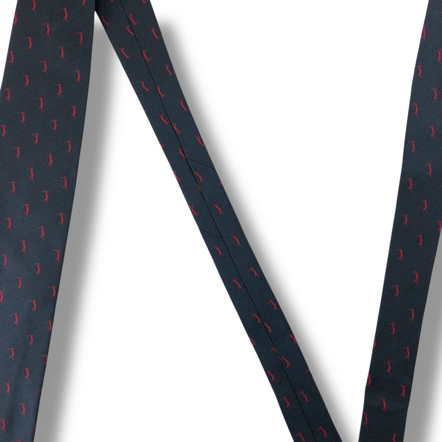 【7571】良品！ディオール　ネクタイ　ネイビー系　ゴルフ柄
