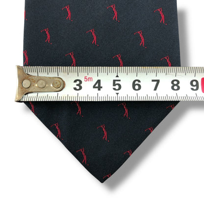 【7571】良品！ディオール　ネクタイ　ネイビー系　ゴルフ柄