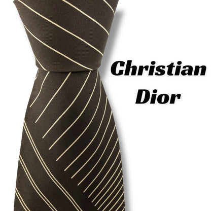 【7572】良品！クリスチャンディオール　ネクタイ　ブラウン系
