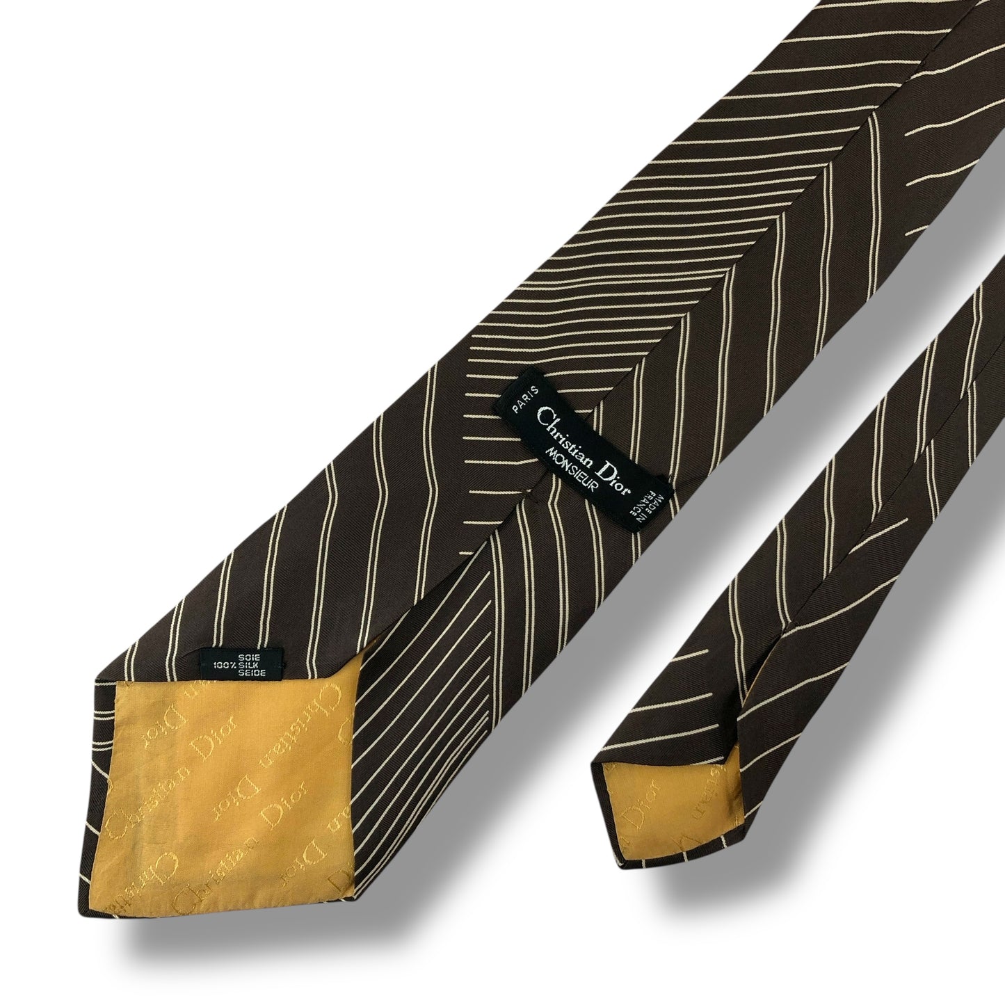 【7572】良品！クリスチャンディオール　ネクタイ　ブラウン系