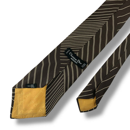 【7572】良品！クリスチャンディオール　ネクタイ　ブラウン系