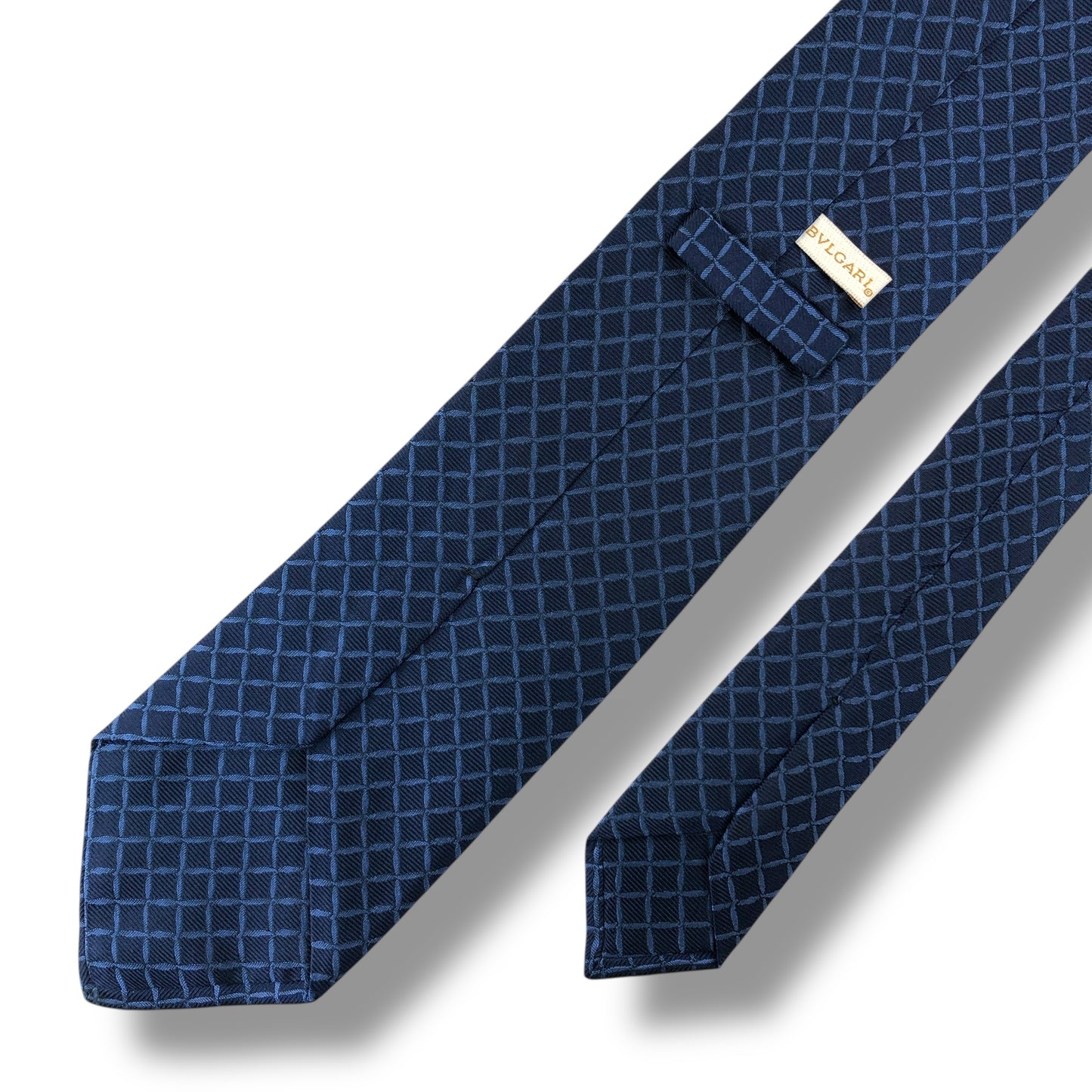 【7573】良品！ブルガリ　ネクタイ　ネイビー系