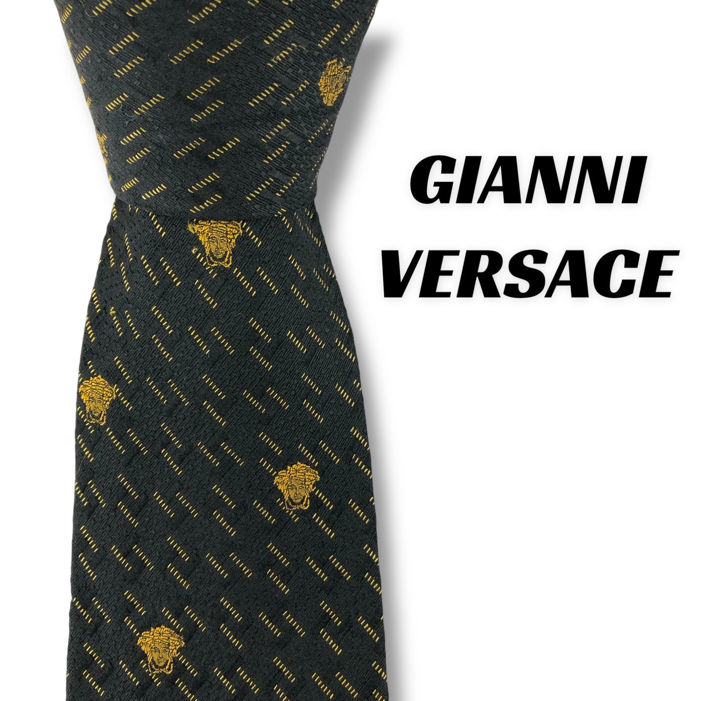 【7577】良品！ジャンニヴェルサーチ　ネクタイ　ブラック系