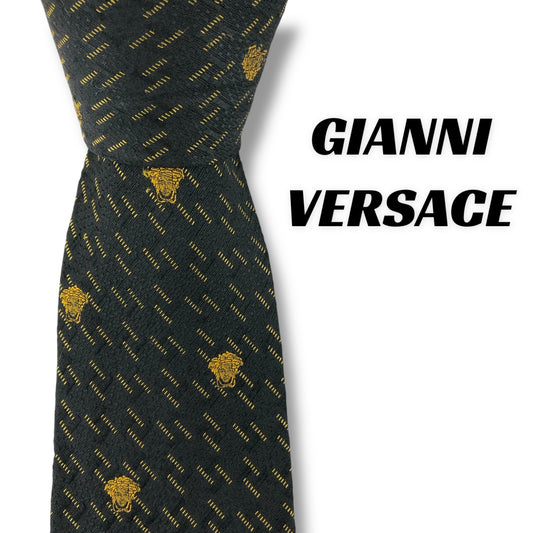 【7577】良品！ジャンニヴェルサーチ　ネクタイ　ブラック系