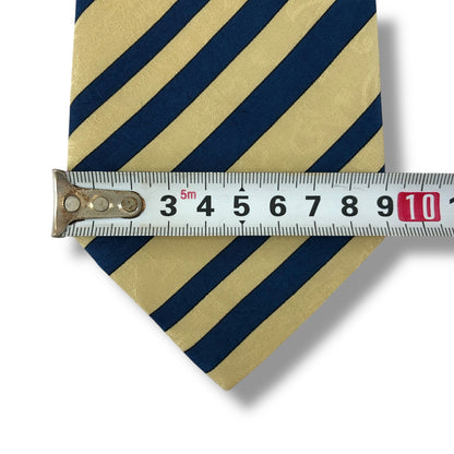 【7578】良品！シャネル　ネクタイ　ゴールド系　ストライプ柄系