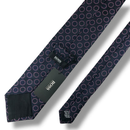 【7579】未使用保管品　ヒューゴボス　ネクタイ　ネイビー系