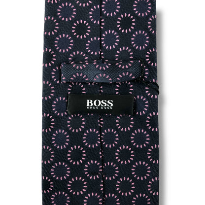 【7579】未使用保管品　ヒューゴボス　ネクタイ　ネイビー系