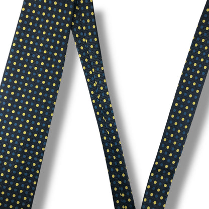 【7580】良品！タケオキクチ　ネクタイ　ネイビー系　ドット柄