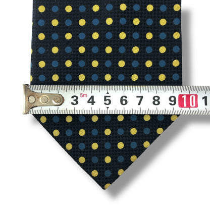 【7580】良品！タケオキクチ　ネクタイ　ネイビー系　ドット柄