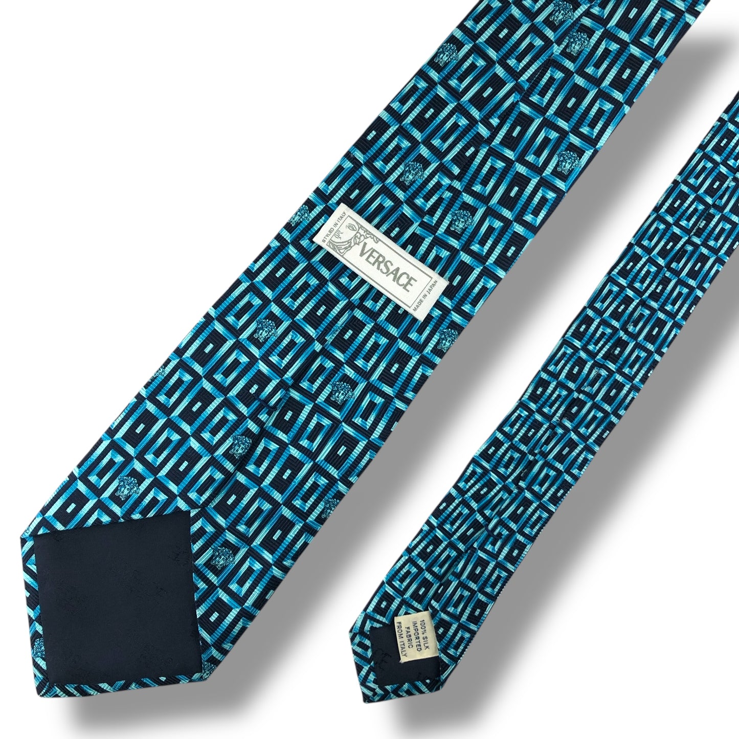 【7581】良品！ヴェルサーチ　ネクタイ　水色系　メデューサ