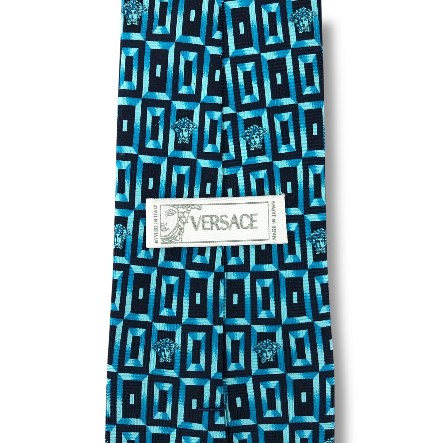 【7581】良品！ヴェルサーチ　ネクタイ　水色系　メデューサ