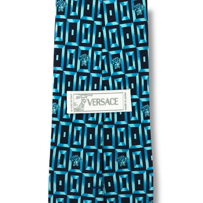 【7581】良品！ヴェルサーチ　ネクタイ　水色系　メデューサ