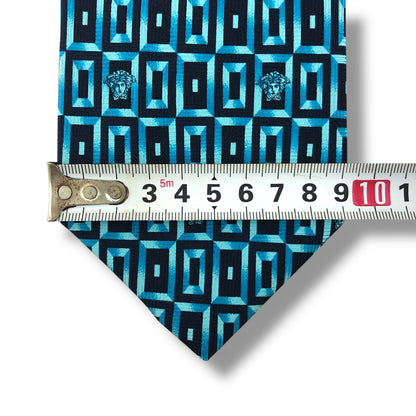 【7581】良品！ヴェルサーチ　ネクタイ　水色系　メデューサ