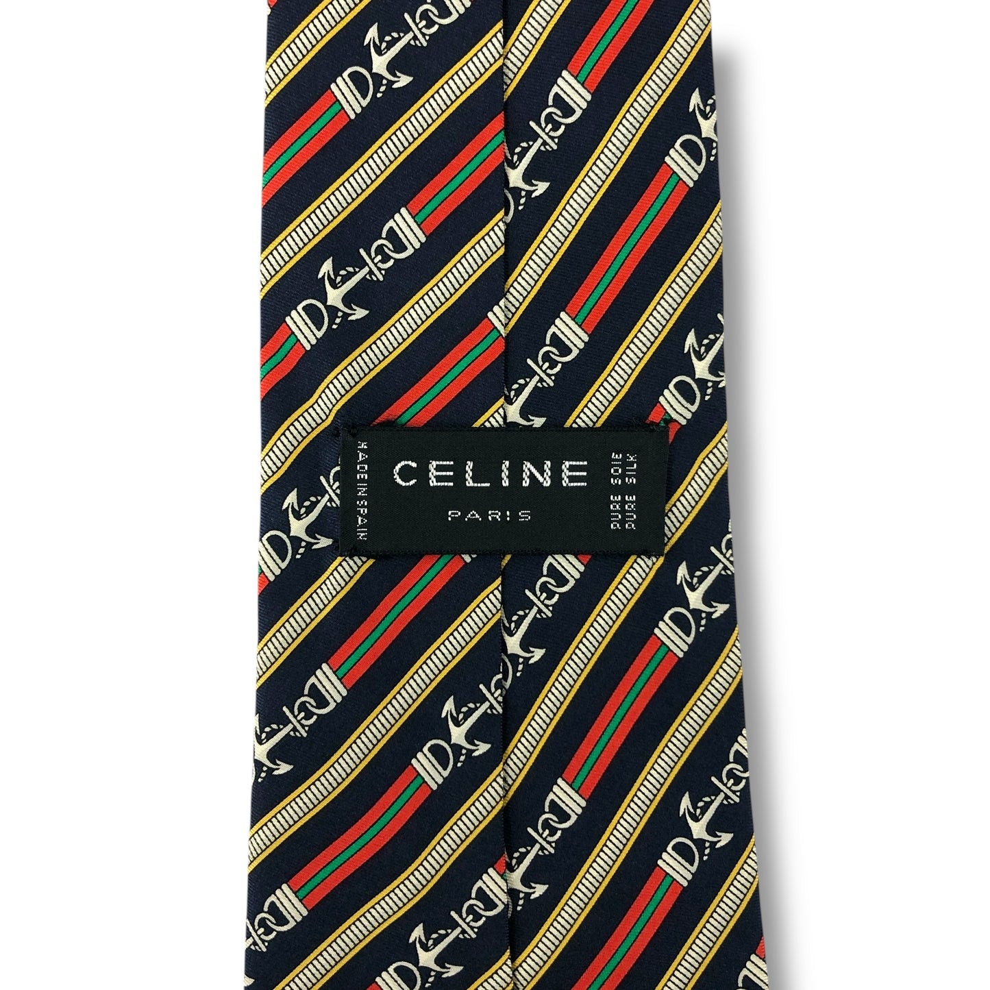 【7582】美品ー良品！セリーヌ　ネクタイ　ネイビー系