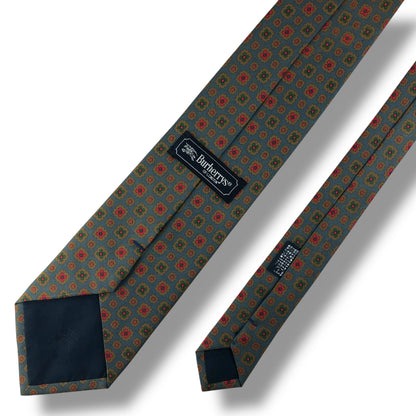 【7585】良品！バーバリー　ネクタイ　グレー系　花柄