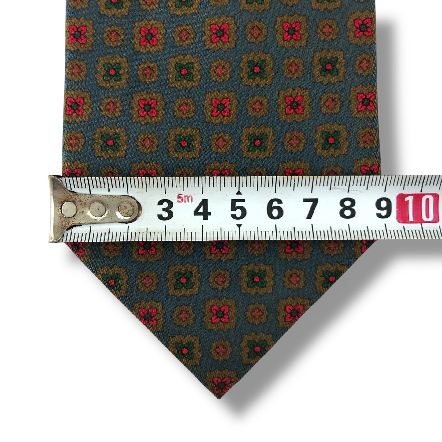 【7585】良品！バーバリー　ネクタイ　グレー系　花柄