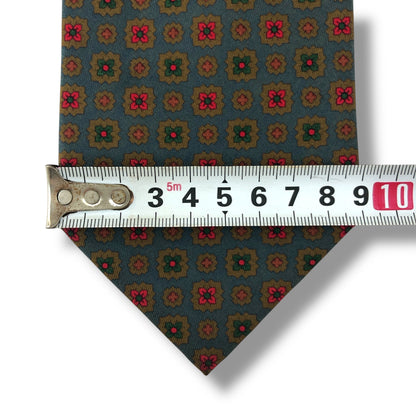 【7585】良品！バーバリー　ネクタイ　グレー系　花柄