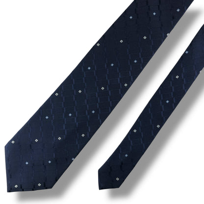 【7586】美品ー良品！レノマ　ネクタイ　ネイビー系