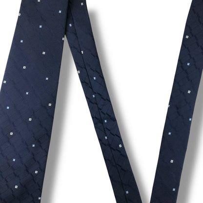 【7586】美品ー良品！レノマ　ネクタイ　ネイビー系